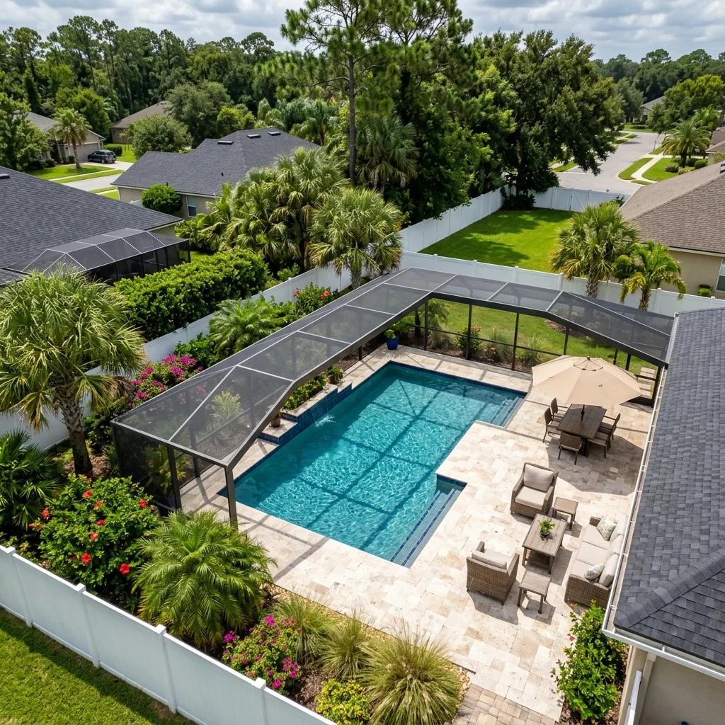 Beautiful residential pool maintained by RightWay Pool in Jacksonville FL
